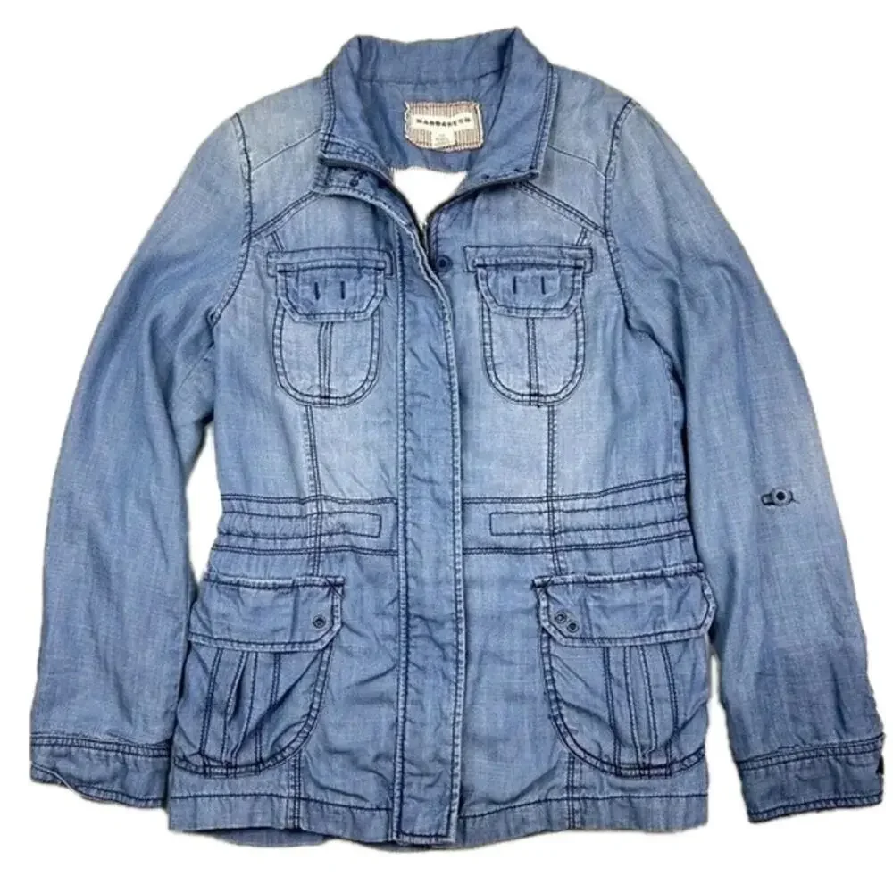 ANTHROPOLOGIE Marrakech Chambray Anorak Denim Jacket Size XS ✨💙✨ - Picture 6 of 14